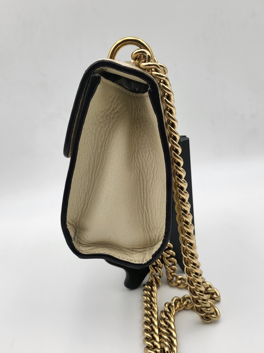 GUCCI Grained Calfskin Bee Star Small Padlock Shoulder Bag White..Authentic.. - Picture 2 of 16